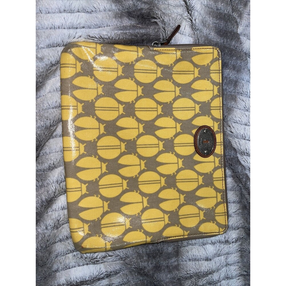 Fossil Key-Per Coated Canvas Zipper Ladybug Print Tablet iPad Case